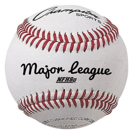 Champion Sports Champion Sports OLBPRO 3 in. Major League Baseball; White & Red - Pack of 12 OLBPRO